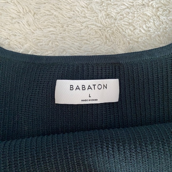 BABATON ARITZIA Forest Green Sculpt Knit Squareneck Cropped Tank - Picture 4 of 5